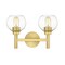 Z-Lite Sutton Vanity, 2-Light, 15.75 In.W x 7 In.L x 10.25 In.H, Brushed Gold/Clear 7502-2V-BG - alternate 7